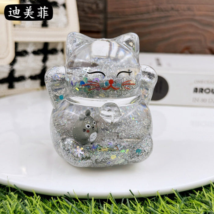 Wholesale Oil Drops Liquid Sand Bottle Acrylic Oil Ornaments Dripping Lucky Cat Oil Leakage Small Gift