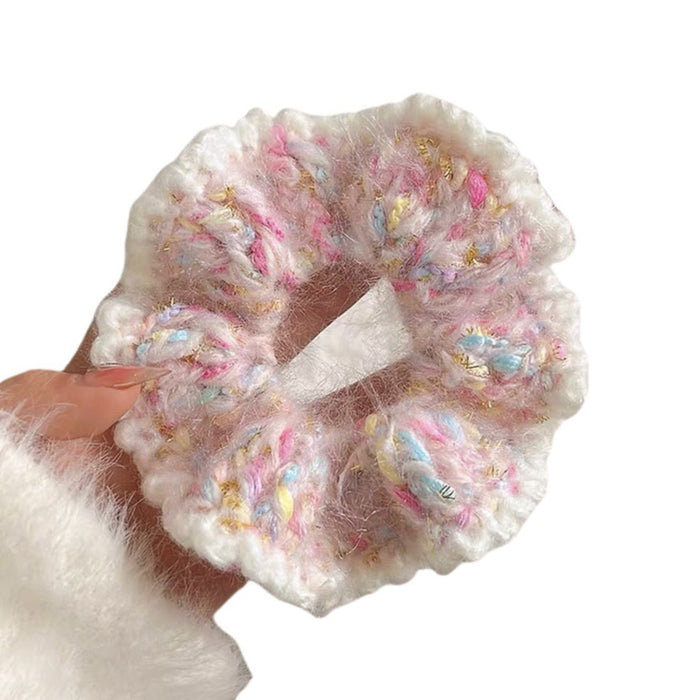 Wholesale Knitted Wool Large Bowel Ring Women's Hair Ring Simple Hair Accessories