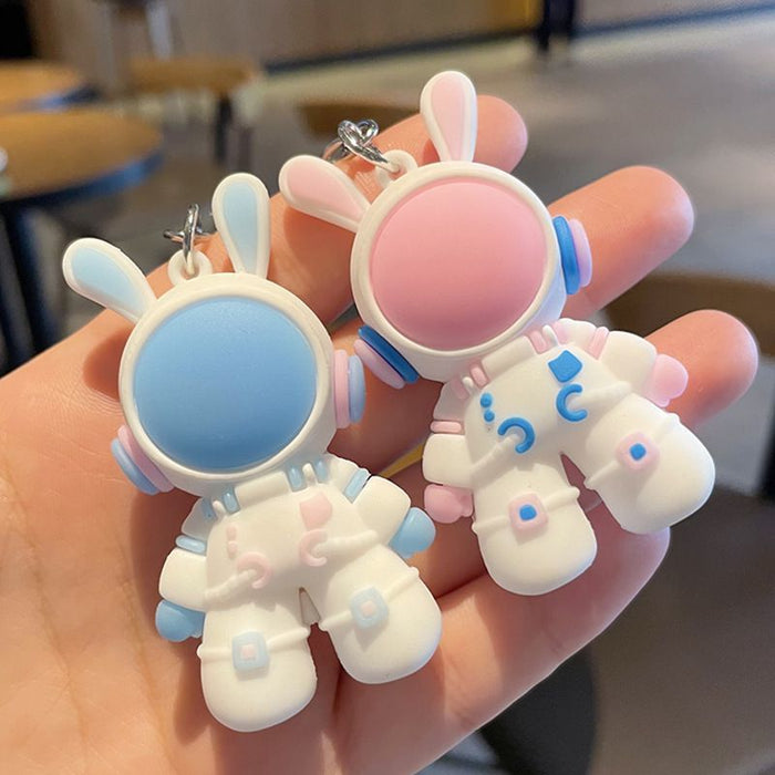 Wholesale  Cartoon  Space Rabbit Keychain Kidsren's Primary School Bag Astronaut Pendant  Keychain