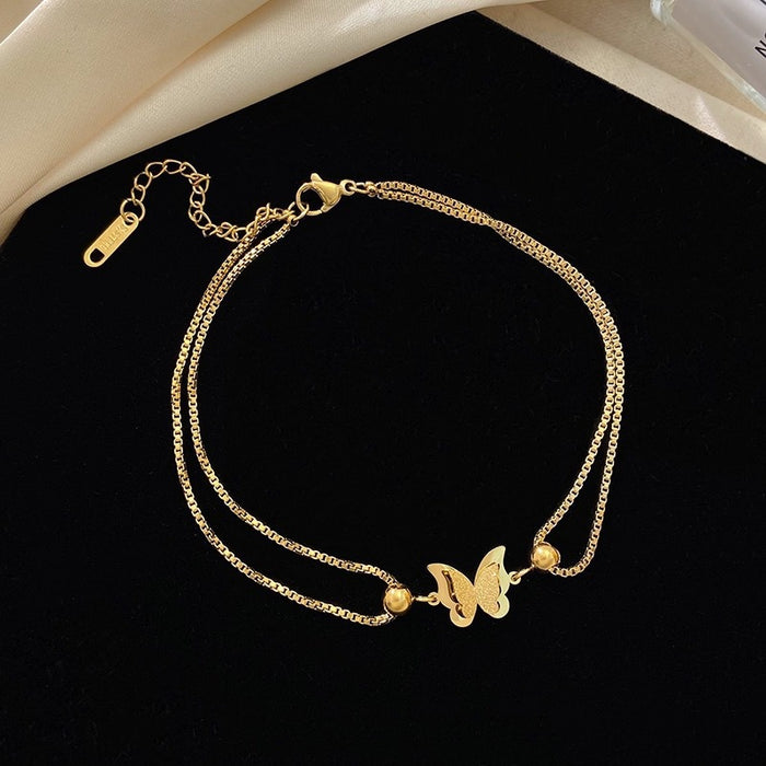Wholesale Butterfly anklet women's gold new fashion foot chain