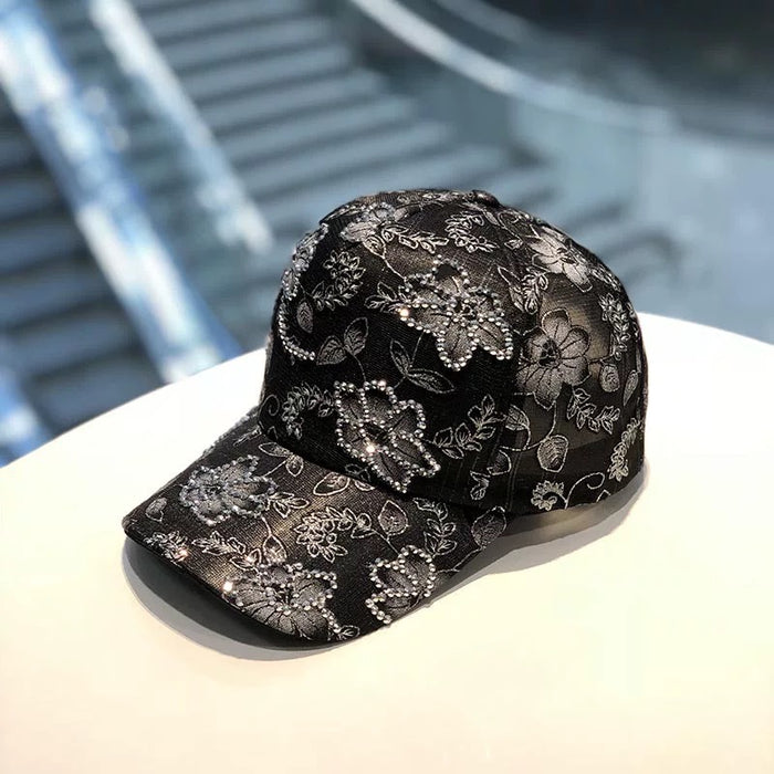 Wholesale Butterfly Duckbill Sun Hat for Women  Breathable Sun Protection Floral Baseball Cap