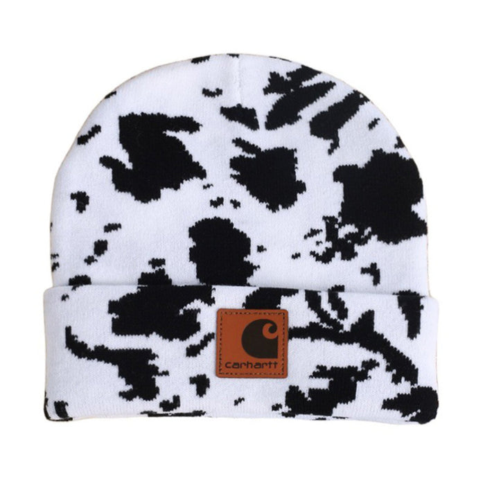 Wholesale Cow Leopard Print Acrylic Camouflage Wool Knitted Hat JDC-FH-Shengn002