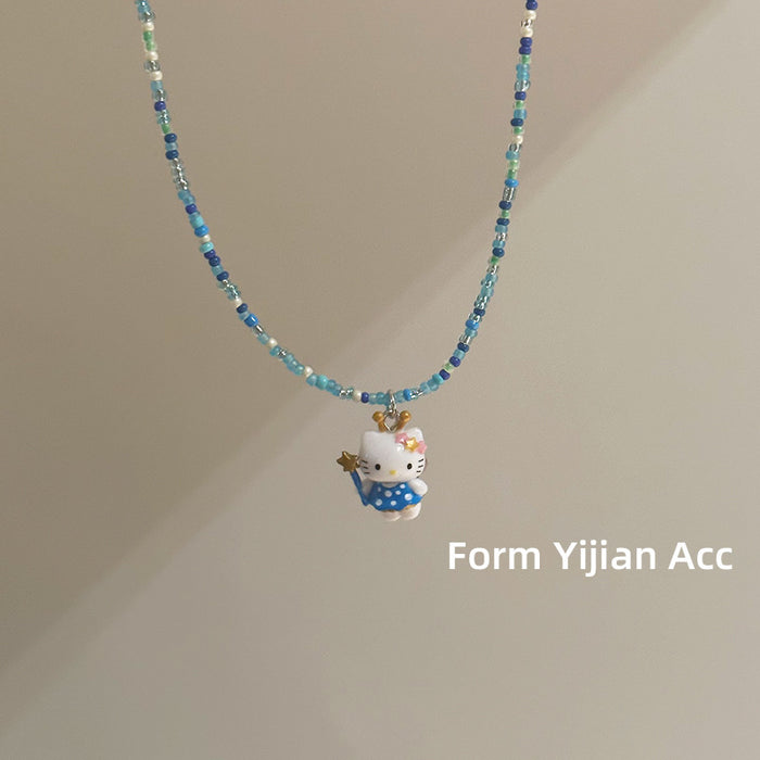 Wholesale Cartoon necklace for girls, colorful bead accessories, cute summer necklace, necklaces for girls