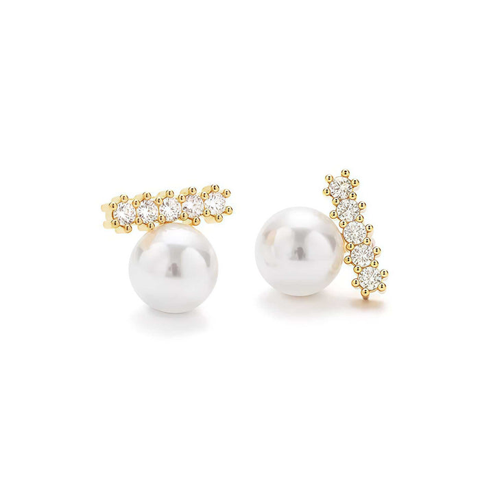 Wholesale Luxury Classic Swarovski Pearl French Elegance High-End Versatile Colorfast Stud Earrings 2026 New Style Silver Needle Earrings