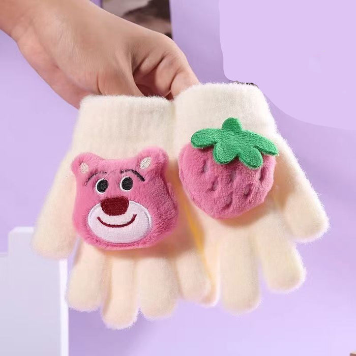 Wholesale Cute plush fleece-lined and thickened gloves