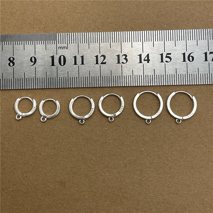Wholesale Pure silver earring accessories, ear buckles, DIY handmade earrings with loops, semi-finished earrings, pendants
