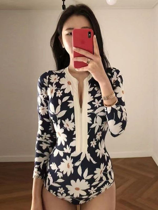 Wholesale Swimsuit women's one-piece casual surfing quick dry conservative hot spring swimsuit