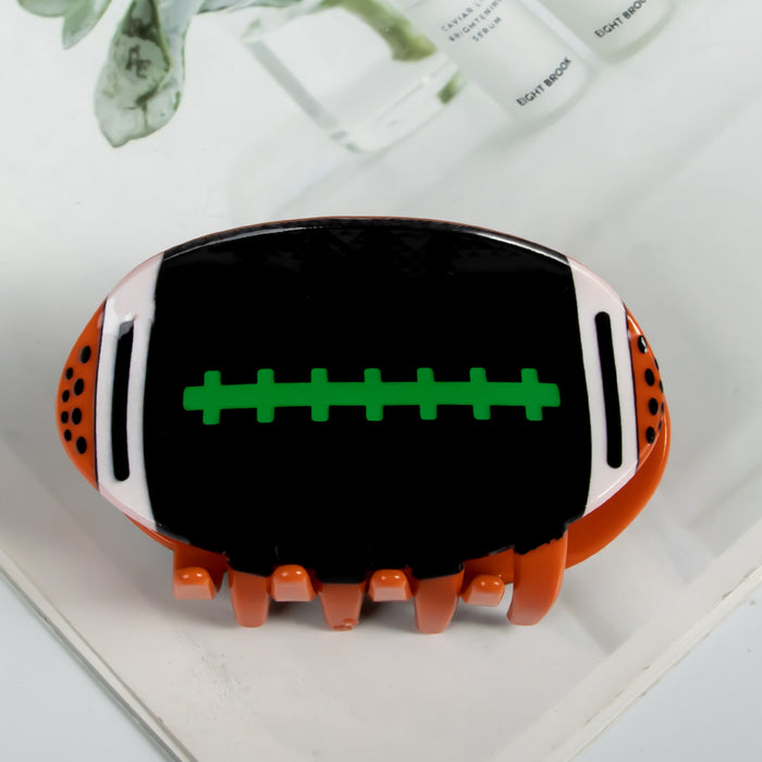 Wholesale Rugby Clamp Ball Hair Clip Printing Acrylic Headwear Hairpin Shark Clip