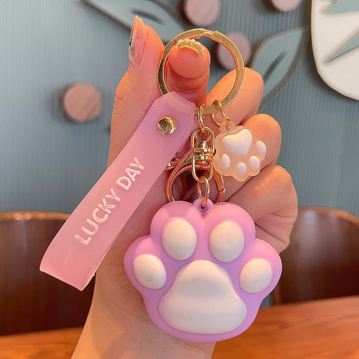 Wholesale  cute kitten claw keychain pendant doll key chain car schoolbag pendant small gift