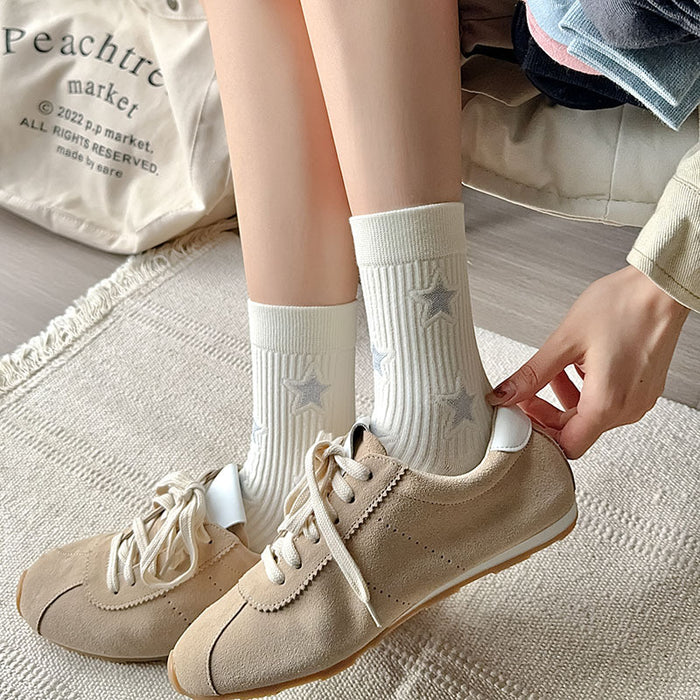 Wholesale Boneless socks, fashionable mid tube socks, trendy street star socks, cotton socks