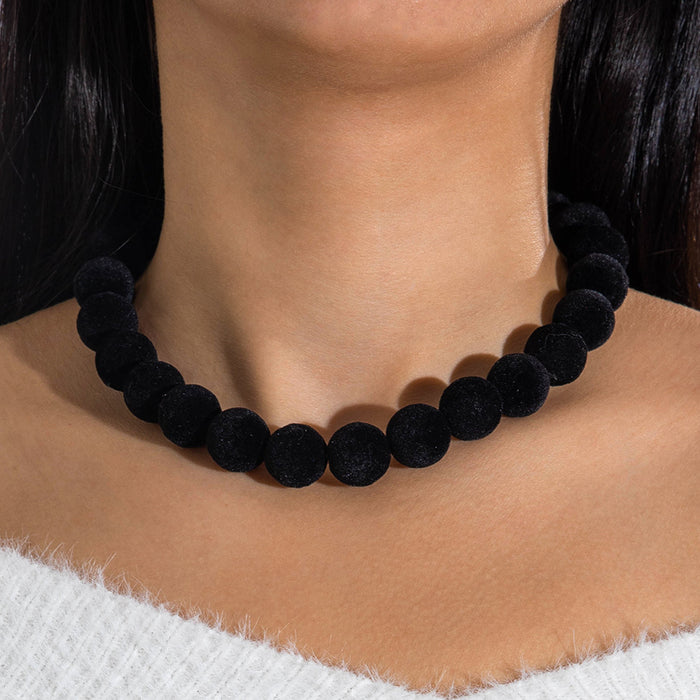 Wholesale Acrylic Beaded Choker Necklace Colorful Pom-Pom Design Fashion Jewelry Accessory MOQ≥2
