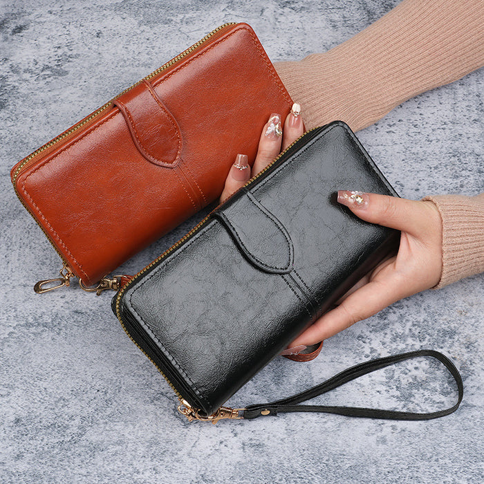 Wholesale Solid Color PU Leather Long Wallet Women Large Fashion Accessory Boutique MOQ≥3