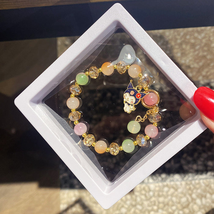 Wholesale Children' s Crystal Beaded Double Color Glaze Bracelet