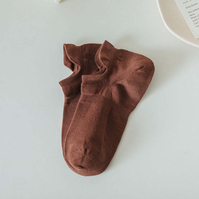 Wholesale New Socks Ship Socks Solid Color Sports Sweat Absorbing Breathable Invisible Cotton Socks