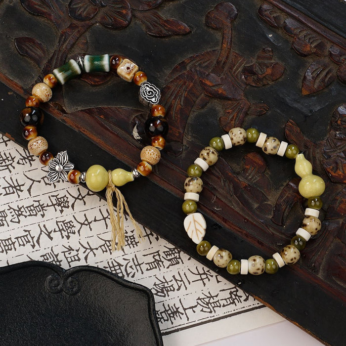 Wholesale Ceramic bracelet, gourd bead bracelet, niche and high-end, non fading hand rope