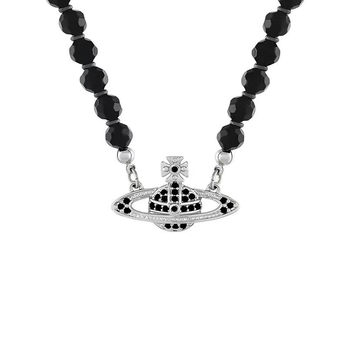 Wholesale Saturn Planet Necklace Women's Diamond-Encrusted Clavicle Chain