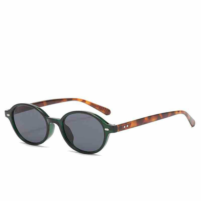 Wholesale Elliptical sunglasses, trendy and high-end sunshade sunglasses, artistic retro anti blue light flat mirror