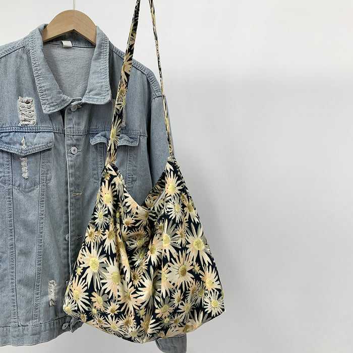 Wholesale Diagonal cross bag, large capacity single shoulder shopping bag, fashionable canvas bag