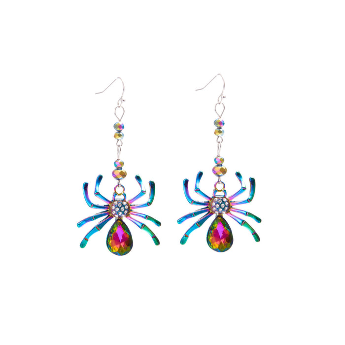 Wholesale Halloween earrings fashion saints creative color spider earrings
