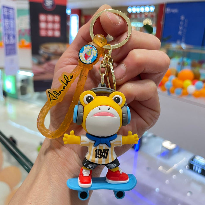 Wholesale Cartoon keychain cute PVC doll bag pendant car keychain circle small gift wholesale