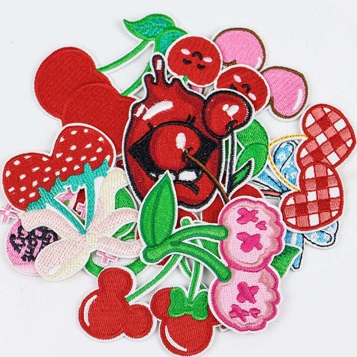 Wholesale  Cherry Embroidered Cloth DIY Patches