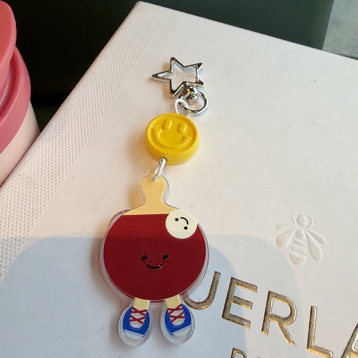 Wholesale Cartoon smiley face ball star keychain