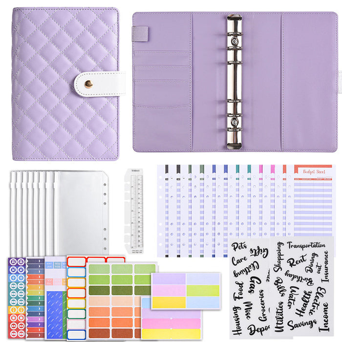 Wholesale Macaron Pu Leather Loose-Leaf Accounting Notebook Creative Cash Budget Financial Planning Notebook
