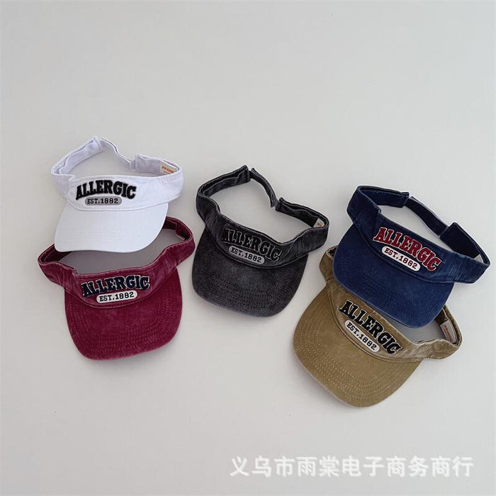Wholesale Children's Empty Top Hat Simple Letter Sun Hat