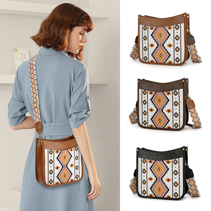 Wholesale Cotton and Linen Printed Single Shoulder Strap Messenger Bag JDC-SD-longl002