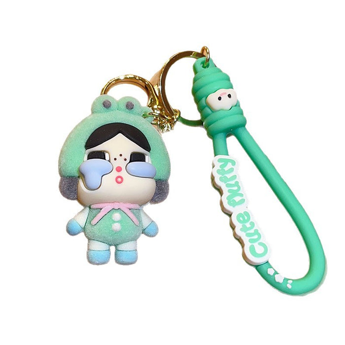 Wholesale key chain flocking girl bag hanging accessories