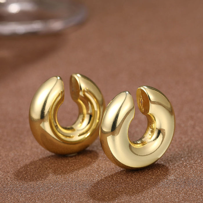 Wholesale Exaggerated hollow ear loops with geometric C-shaped ear clips