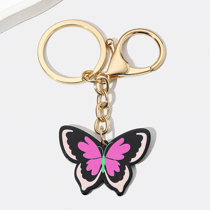 Wholesale Acrylic Colorful Butterfly Keychain JDC-KC-RongR007