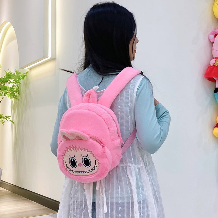 Wholesale Factory Direct Sales Cross-Body Double-Back  Cross-Body Coin Plush Bag Grabber Doll Children' s Backpack Cross-Border