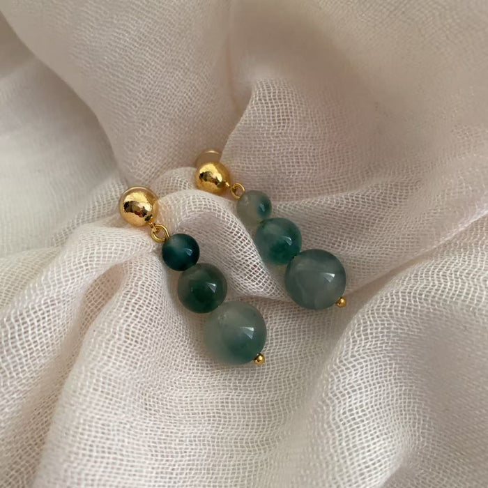 Wholesale Silver needle bead earrings earrings, fashionable, niche, high-end earrings