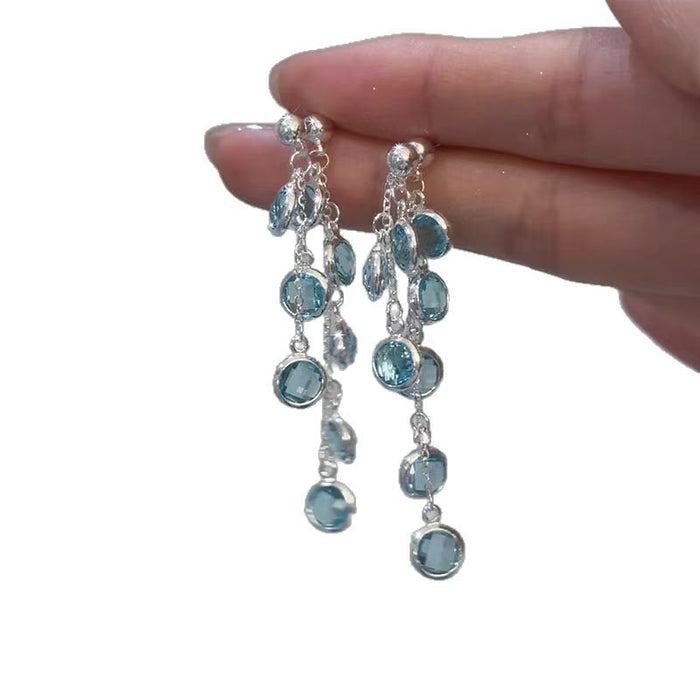 Wholesale Round bead irregular tassel earrings with high-end design and exquisite long earrings