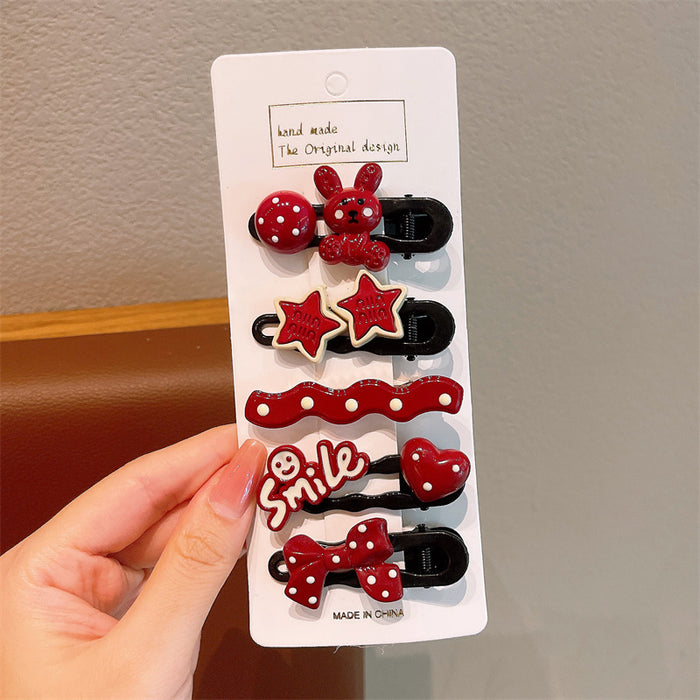 Wholesale Red dot hair clip children's bangs side clip baby forehead small hair clip