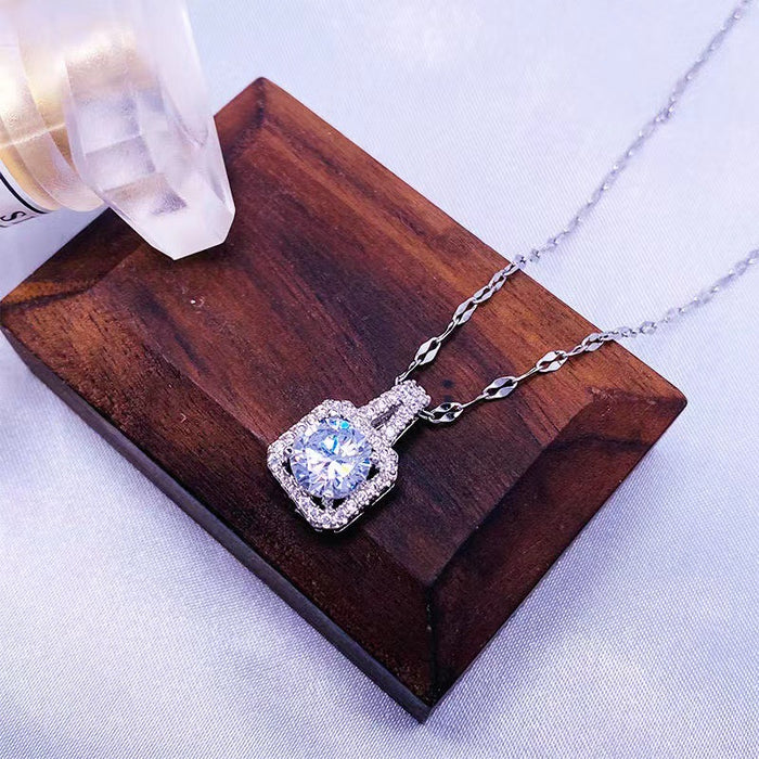 Wholesale Necklace zircon necklace titanium steel necklace women's silver fashionable temperament versatile collarbone chain jewelry