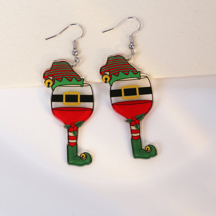 Wholesale  gloves snowman design acrylic earrings