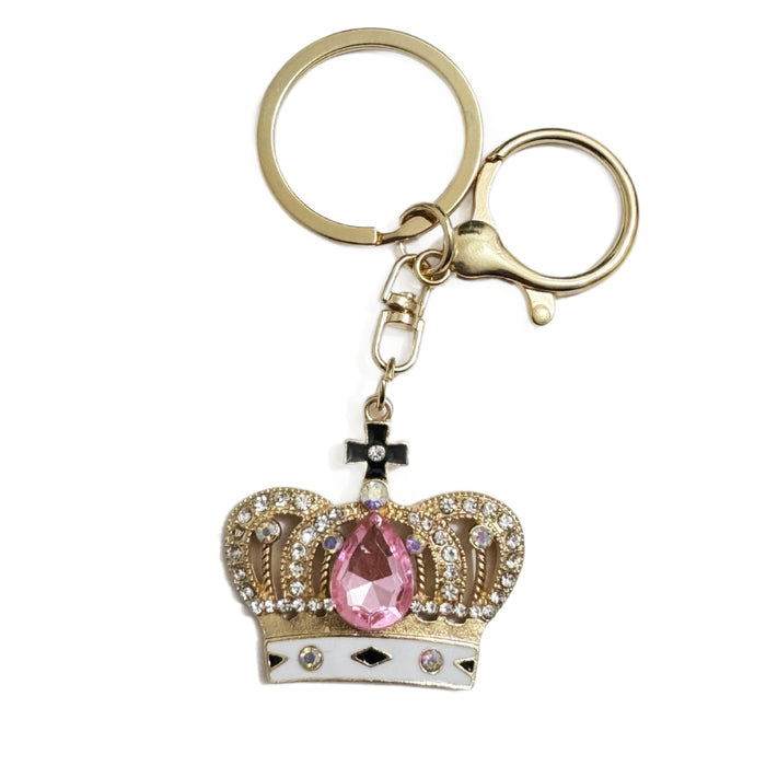 Wholesale Zinc Alloy Crown Keychain Green Water Drop Hollow Back Design Fashion Keyring For Gift And Resale