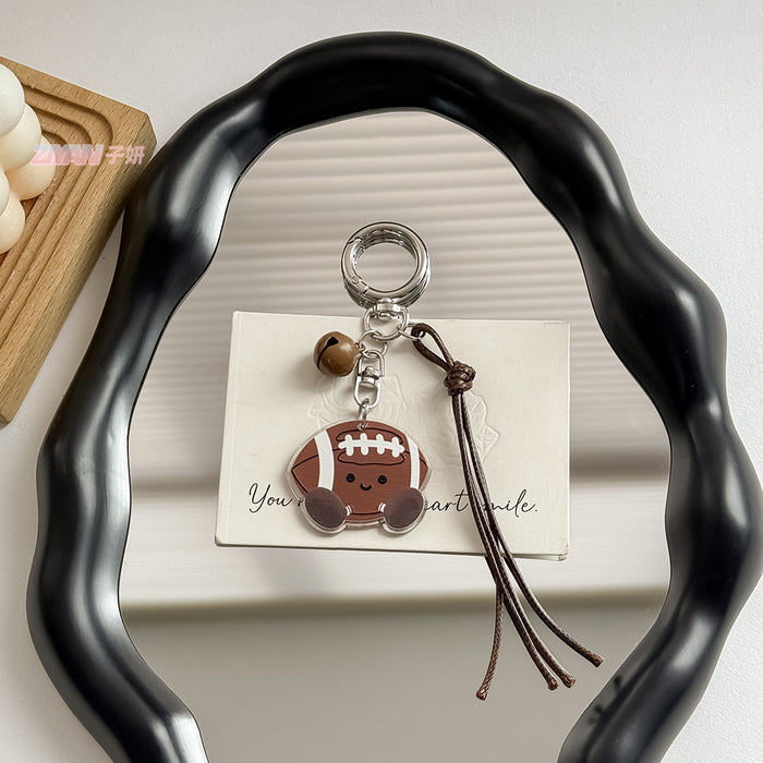 Wholesale cartoon humanoid table tennis badminton football key chain schoolbag key chain