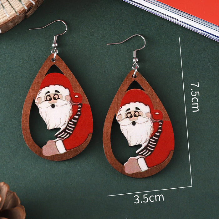 Wholesale Christmas Santa Elk  Pendant Earrings