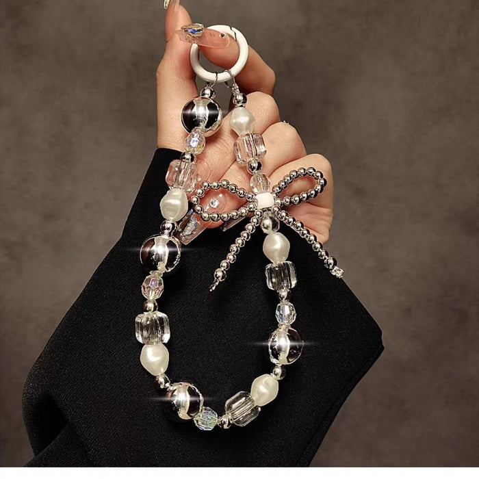 Wholesale Bowknot Bead Wristlet Keychains