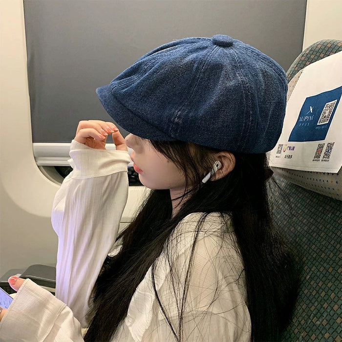 Wholesale Artistic Retro Cowboy Beret Versatile Fashion Duck Tongue Hat Vintage Octagonal Hat