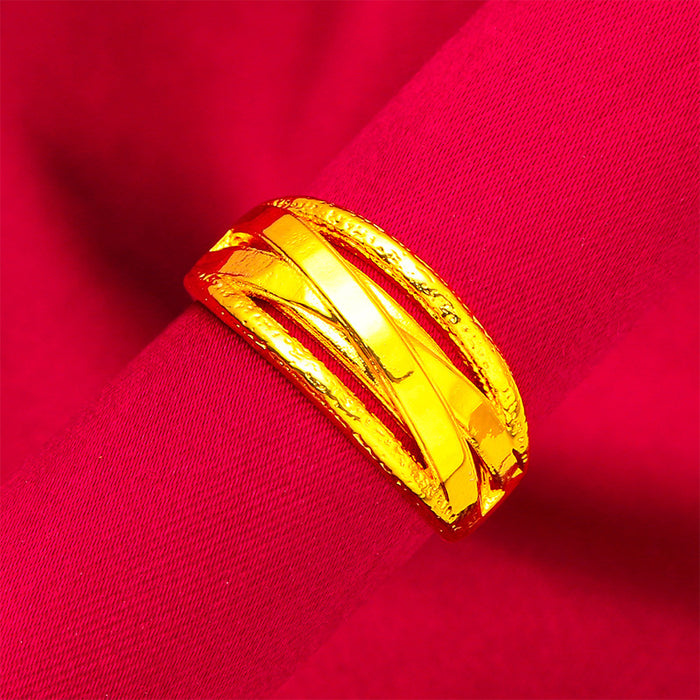 Wholesale Twisted opening ring jewelry factory brass electroplated ring twisted ring