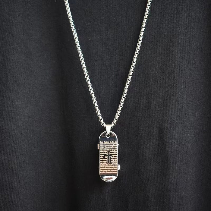 Wholesale Skateboard titanium steel necklace sweater chain versatile long sweatshirt chain accessory