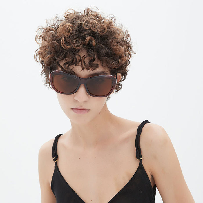 Wholesale Retro brown large frame sunglasses, fashionable street photography, trendy sunglasses, sunglasses