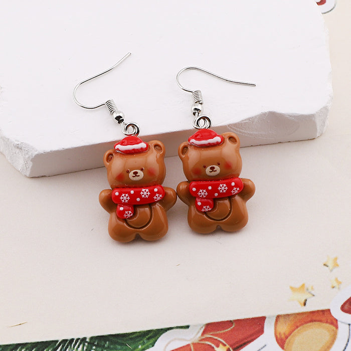 Wholesale Cute Cartoon Christmas Resin Earrings JDC-ES-Dagou001