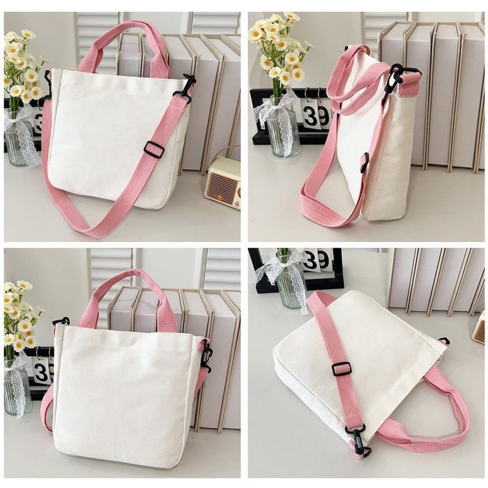 Wholesale Kpop Cartoon Print New Purple Canvas Handbag,  Shoulder Bag,