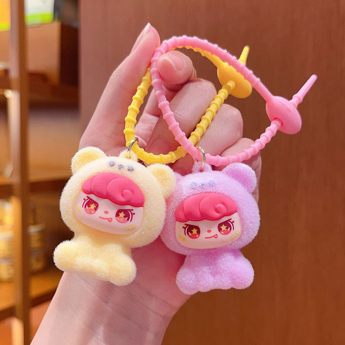 Wholesale Cartoon Flocked  Bear Pendant Cute Bag Desktop Decoration