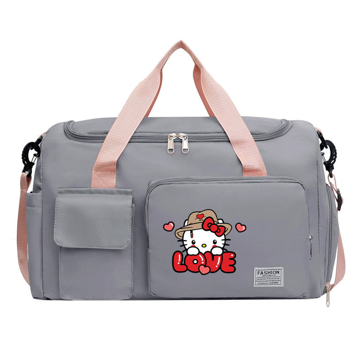 Wholesale  Cartoon Printed Fitness Bag with Shoe Storage Large Capacity Duffel Bag